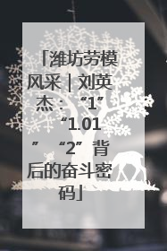 潍坊劳模风采｜刘英杰：“1”“1.01”“2”背后的奋斗密码