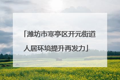 潍坊市寒亭区开元街道人居环境提升再发力