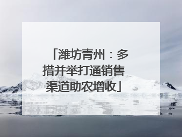 潍坊青州：多措并举打通销售渠道助农增收