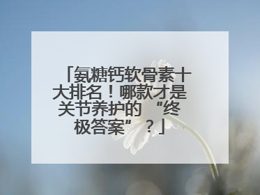 氨糖钙软骨素十大排名！哪款才是关节养护的 “终极答案”？