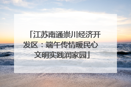 江苏南通崇川经济开发区：端午传情暖民心 文明实践润家园