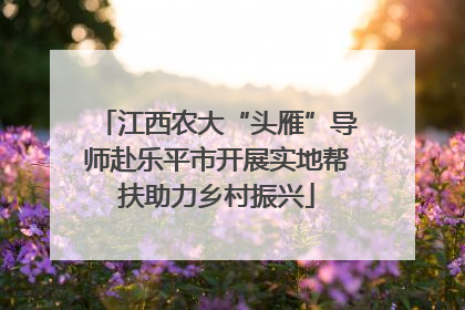 江西农大“头雁”导师赴乐平市开展实地帮扶助力乡村振兴