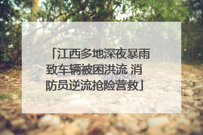 江西多地深夜暴雨致车辆被困洪流 消防员逆流抢险营救