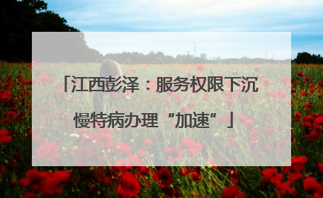 江西彭泽：服务权限下沉 慢特病办理“加速”