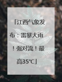 江西气象发布：雷暴大雨！强对流！最高35℃