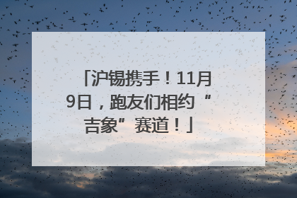 沪锡携手！11月9日，跑友们相约“吉象”赛道！