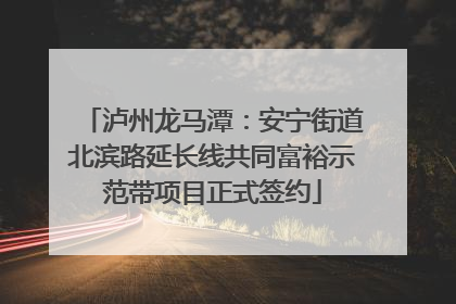 泸州龙马潭：安宁街道北滨路延长线共同富裕示范带项目正式签约