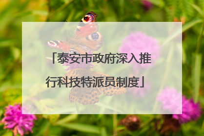 泰安市政府深入推行科技特派员制度