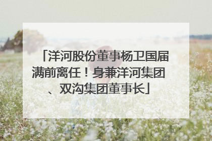 洋河股份董事杨卫国届满前离任！身兼洋河集团、双沟集团董事长