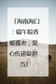 海南海口：端午粽香暖孤老，爱心传递显担当