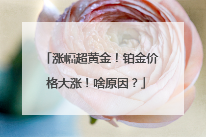 涨幅超黄金！铂金价格大涨！啥原因？