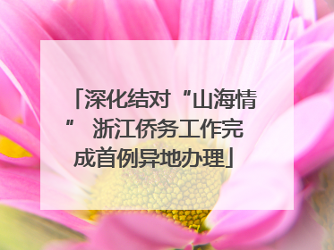 深化结对“山海情” 浙江侨务工作完成首例异地办理