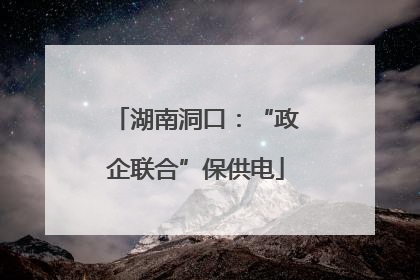 湖南洞口：“政企联合”保供电
