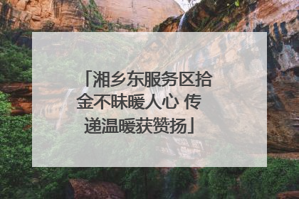 湘乡东服务区拾金不昧暖人心 传递温暖获赞扬