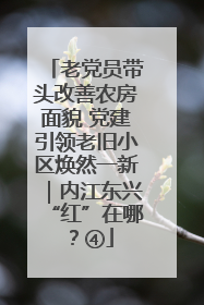 老党员带头改善农房面貌 党建引领老旧小区焕然一新｜内江东兴“红”在哪？④