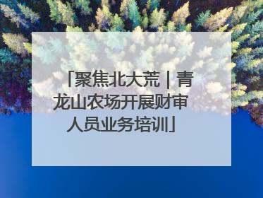 聚焦北大荒｜青龙山农场开展财审人员业务培训