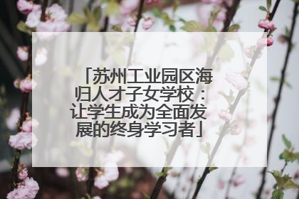 苏州工业园区海归人才子女学校：让学生成为全面发展的终身学习者