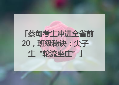 蔡甸考生冲进全省前20，班级秘诀：尖子生“轮流坐庄”