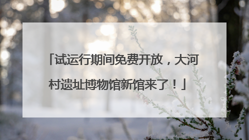 试运行期间免费开放，大河村遗址博物馆新馆来了！