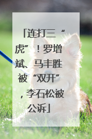 连打三“虎”！罗增斌、马丰胜被“双开”，李石松被公诉