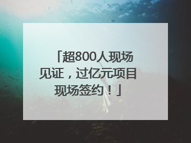 超800人现场见证，过亿元项目现场签约！