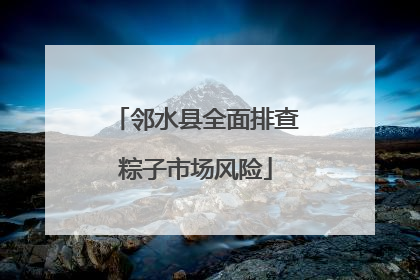 邻水县全面排查粽子市场风险