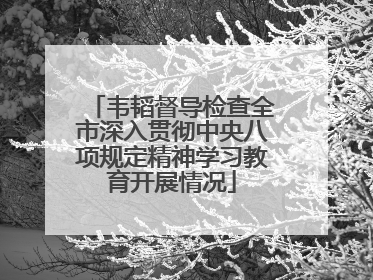 韦韬督导检查全市深入贯彻中央八项规定精神学习教育开展情况