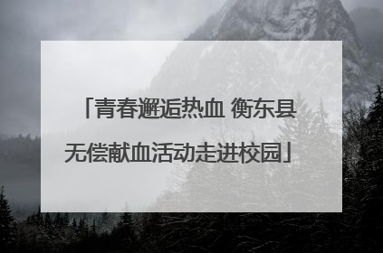 青春邂逅热血 衡东县无偿献血活动走进校园