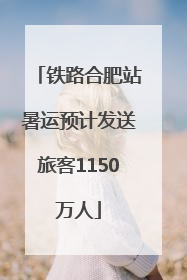 铁路合肥站暑运预计发送旅客1150万人