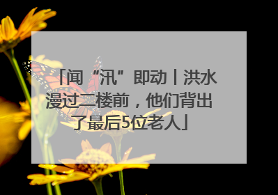 闻“汛”即动丨洪水漫过二楼前，他们背出了最后5位老人