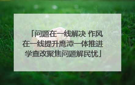 问题在一线解决 作风在一线提升鹰潭一体推进学查改聚焦问题解民忧