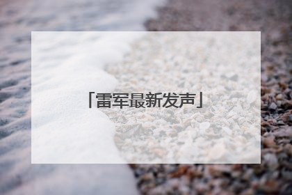 雷军最新发声