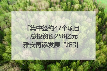 集中签约47个项目，总投资额258亿元 雅安再添发展“新引擎”｜数读西投