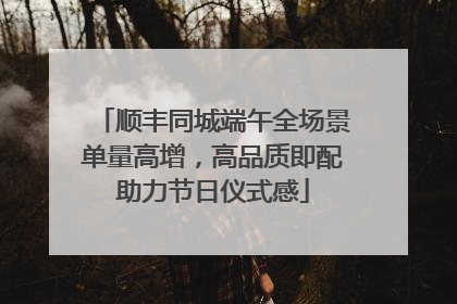 顺丰同城端午全场景单量高增，高品质即配助力节日仪式感