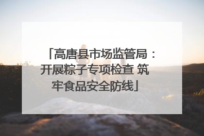 高唐县市场监管局：开展粽子专项检查 筑牢食品安全防线