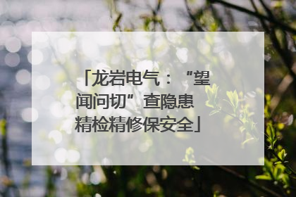 龙岩电气：“望闻问切”查隐患 精检精修保安全
