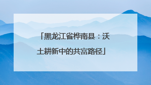 黑龙江省桦南县：沃土耕新中的共富路径