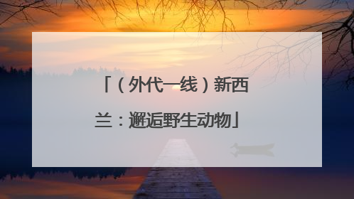 （外代一线）新西兰：邂逅野生动物