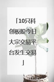 10只科创板股今日大宗交易平台发生交易