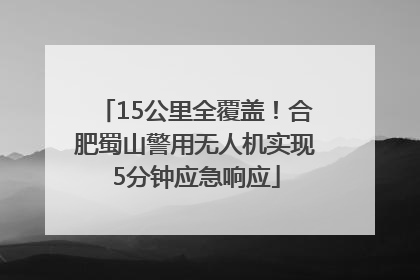 15公里全覆盖！合肥蜀山警用无人机实现5分钟应急响应