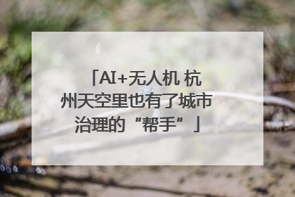 AI+无人机 杭州天空里也有了城市治理的“帮手”